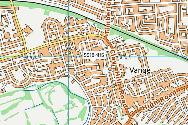 SS16 4HS map - OS VectorMap District (Ordnance Survey)