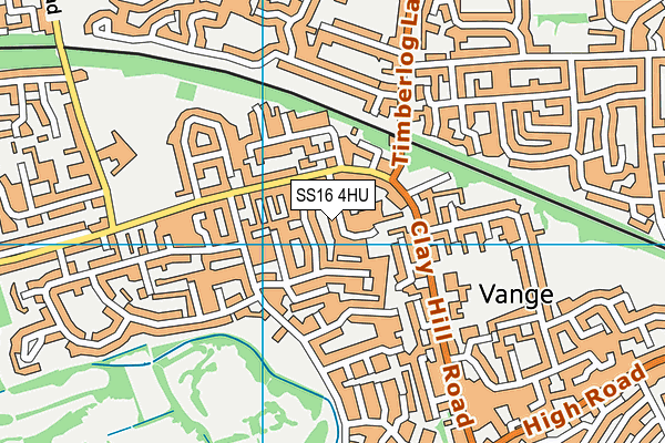 SS16 4HU map - OS VectorMap District (Ordnance Survey)