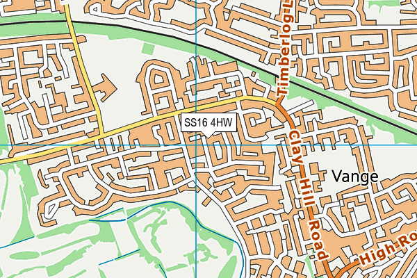 SS16 4HW map - OS VectorMap District (Ordnance Survey)