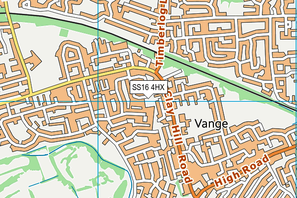 SS16 4HX map - OS VectorMap District (Ordnance Survey)