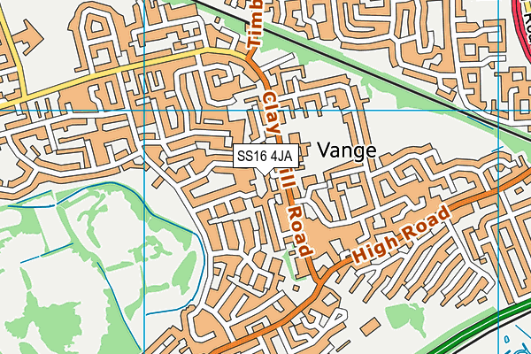 SS16 4JA map - OS VectorMap District (Ordnance Survey)