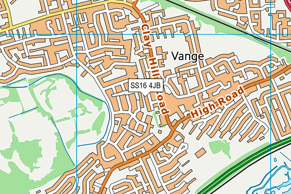 SS16 4JB map - OS VectorMap District (Ordnance Survey)