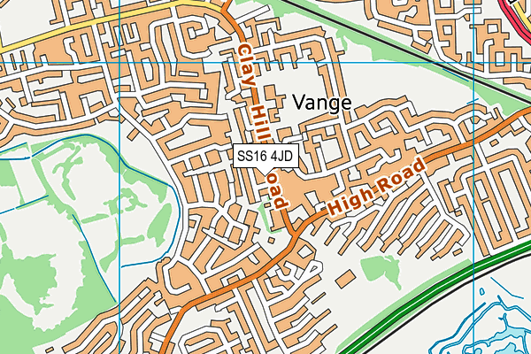 SS16 4JD map - OS VectorMap District (Ordnance Survey)