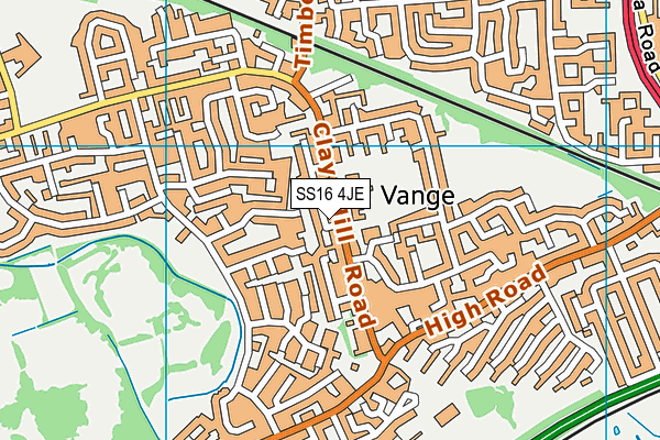 SS16 4JE map - OS VectorMap District (Ordnance Survey)