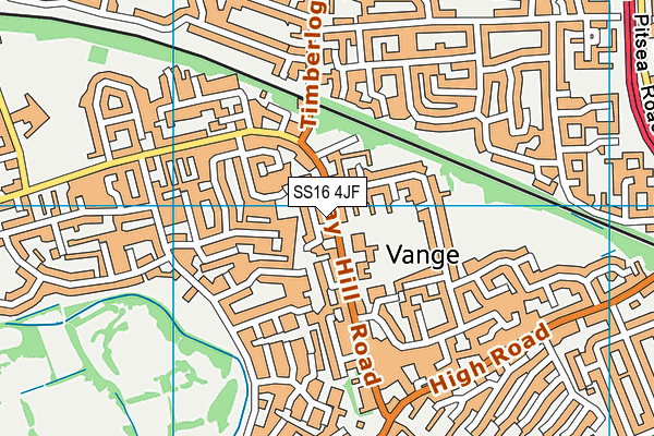 SS16 4JF map - OS VectorMap District (Ordnance Survey)