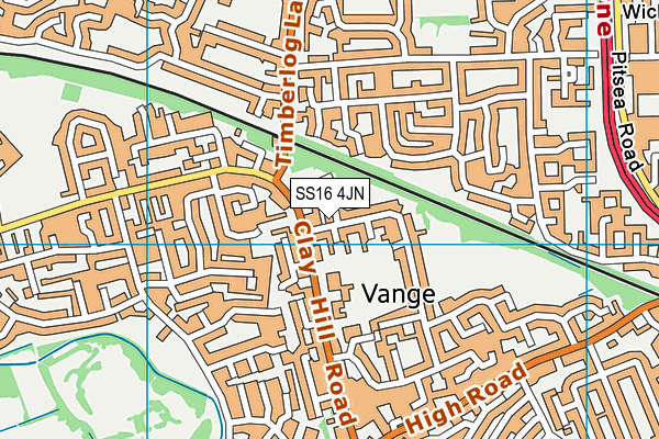 SS16 4JN map - OS VectorMap District (Ordnance Survey)