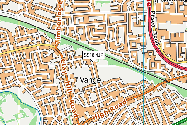 SS16 4JP map - OS VectorMap District (Ordnance Survey)
