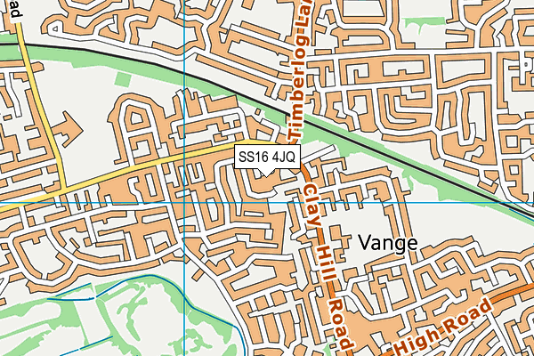 SS16 4JQ map - OS VectorMap District (Ordnance Survey)