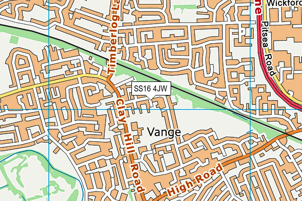 SS16 4JW map - OS VectorMap District (Ordnance Survey)
