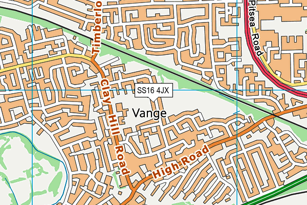 SS16 4JX map - OS VectorMap District (Ordnance Survey)