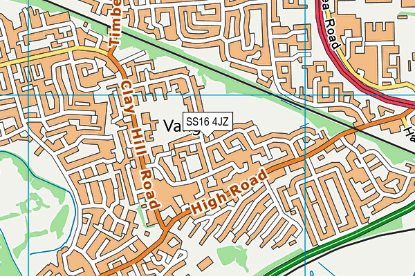 SS16 4JZ map - OS VectorMap District (Ordnance Survey)