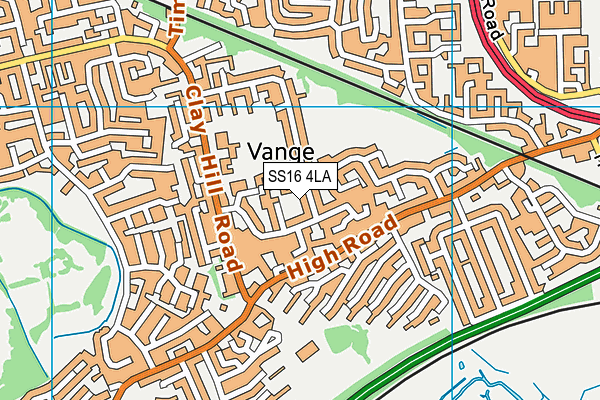 SS16 4LA map - OS VectorMap District (Ordnance Survey)