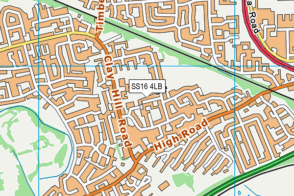 SS16 4LB map - OS VectorMap District (Ordnance Survey)