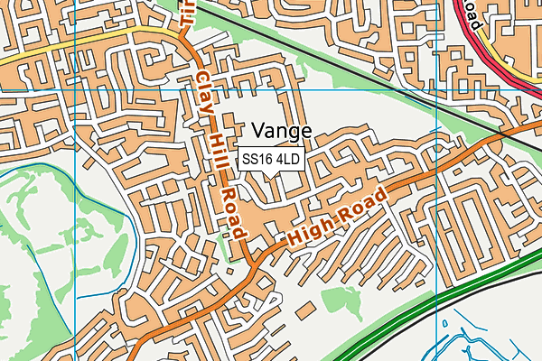SS16 4LD map - OS VectorMap District (Ordnance Survey)