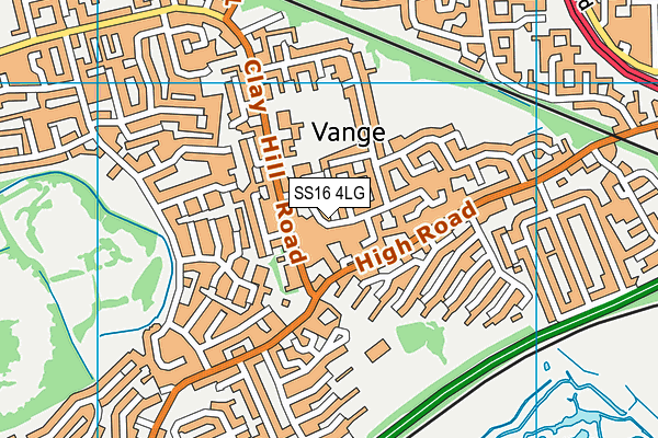 SS16 4LG map - OS VectorMap District (Ordnance Survey)