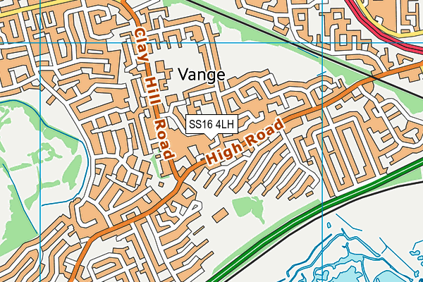 SS16 4LH map - OS VectorMap District (Ordnance Survey)