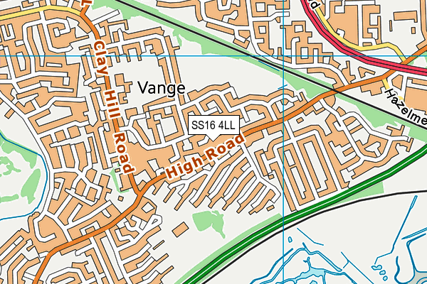 SS16 4LL map - OS VectorMap District (Ordnance Survey)