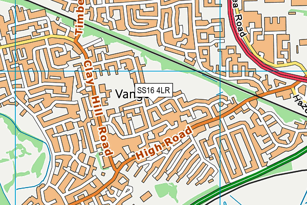 SS16 4LR map - OS VectorMap District (Ordnance Survey)