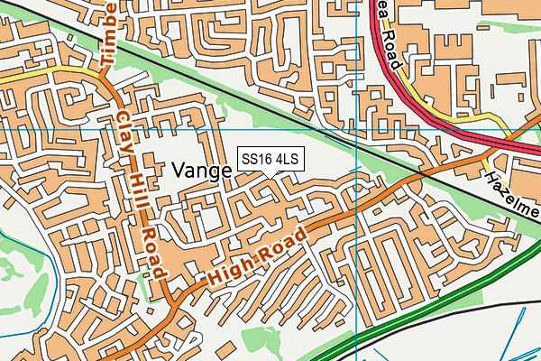 SS16 4LS map - OS VectorMap District (Ordnance Survey)