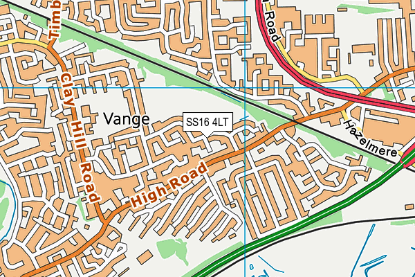 SS16 4LT map - OS VectorMap District (Ordnance Survey)