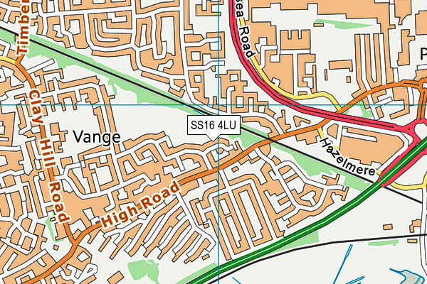 SS16 4LU map - OS VectorMap District (Ordnance Survey)
