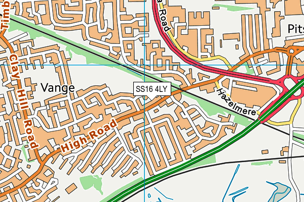 SS16 4LY map - OS VectorMap District (Ordnance Survey)