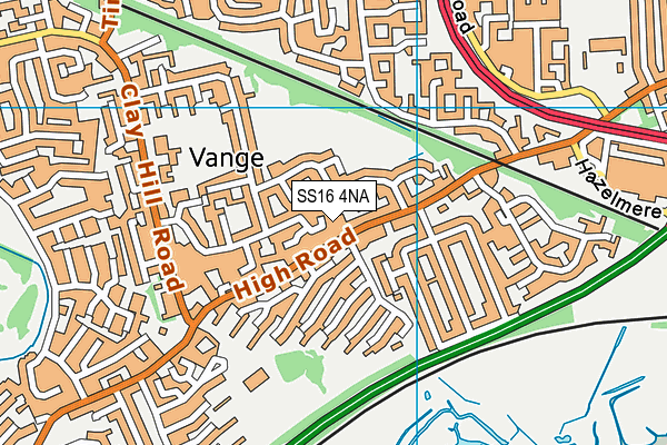 SS16 4NA map - OS VectorMap District (Ordnance Survey)