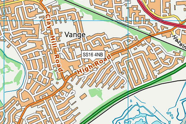 SS16 4NB map - OS VectorMap District (Ordnance Survey)
