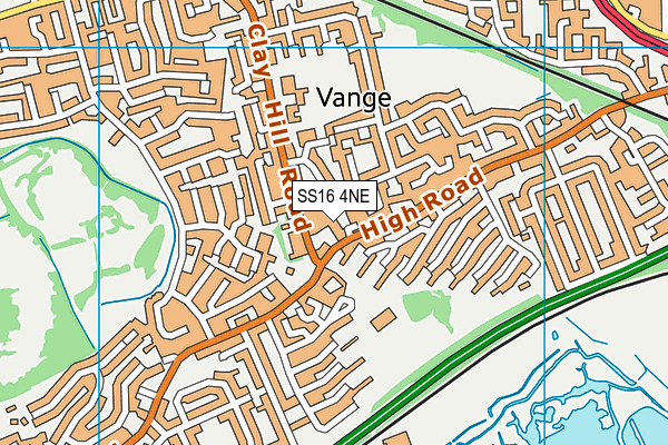 SS16 4NE map - OS VectorMap District (Ordnance Survey)