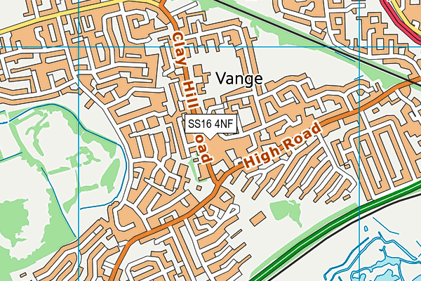 SS16 4NF map - OS VectorMap District (Ordnance Survey)