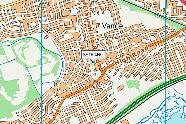 SS16 4NG map - OS VectorMap District (Ordnance Survey)
