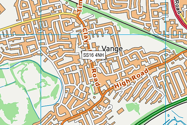 SS16 4NH map - OS VectorMap District (Ordnance Survey)