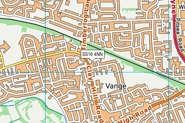 SS16 4NN map - OS VectorMap District (Ordnance Survey)