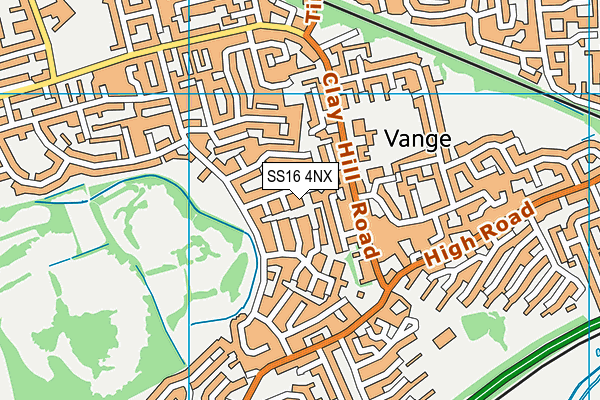SS16 4NX map - OS VectorMap District (Ordnance Survey)