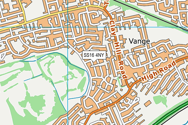 SS16 4NY map - OS VectorMap District (Ordnance Survey)