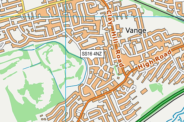 SS16 4NZ map - OS VectorMap District (Ordnance Survey)
