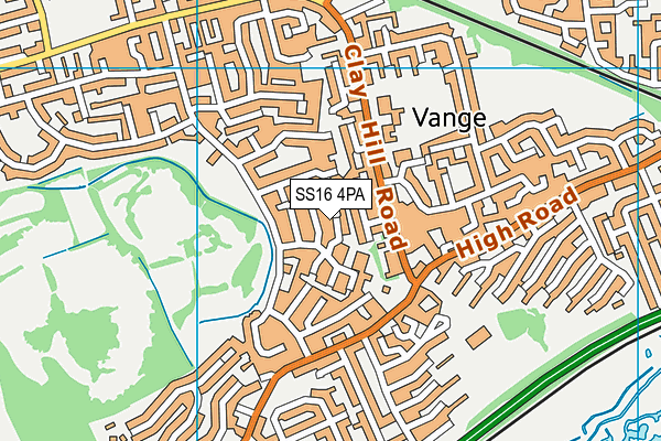 SS16 4PA map - OS VectorMap District (Ordnance Survey)