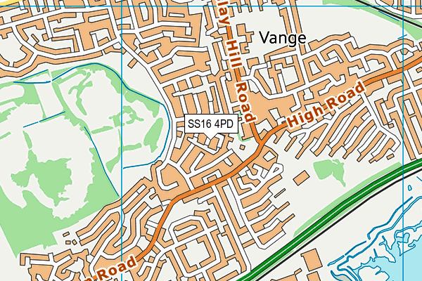 SS16 4PD map - OS VectorMap District (Ordnance Survey)