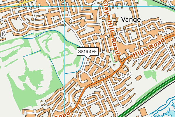 SS16 4PF map - OS VectorMap District (Ordnance Survey)