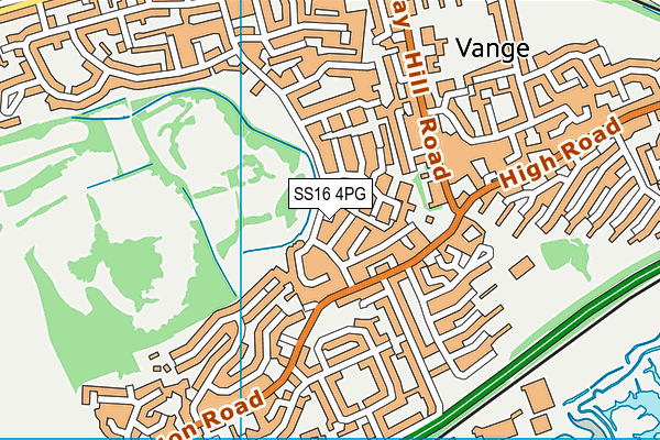 SS16 4PG map - OS VectorMap District (Ordnance Survey)