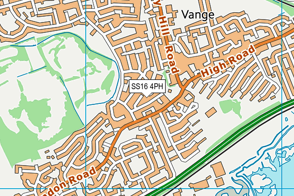 SS16 4PH map - OS VectorMap District (Ordnance Survey)