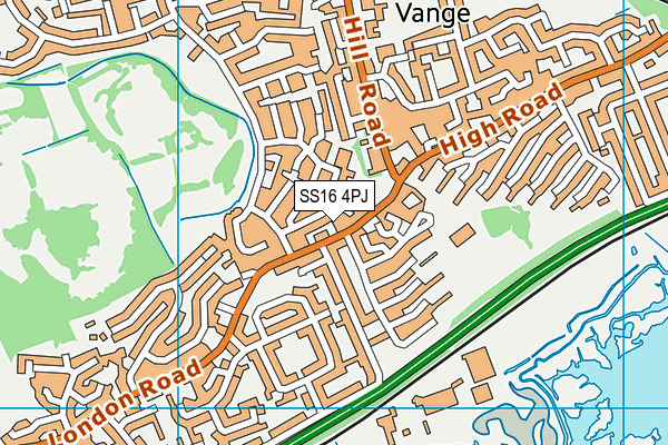 SS16 4PJ map - OS VectorMap District (Ordnance Survey)
