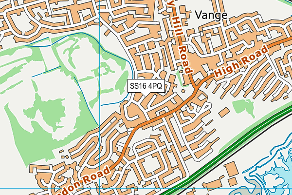 SS16 4PQ map - OS VectorMap District (Ordnance Survey)