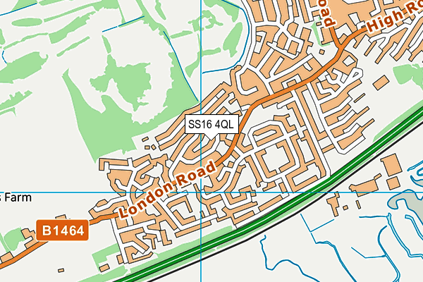SS16 4QL map - OS VectorMap District (Ordnance Survey)