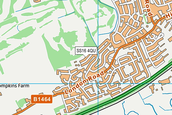 SS16 4QU map - OS VectorMap District (Ordnance Survey)