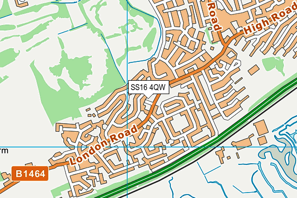 SS16 4QW map - OS VectorMap District (Ordnance Survey)