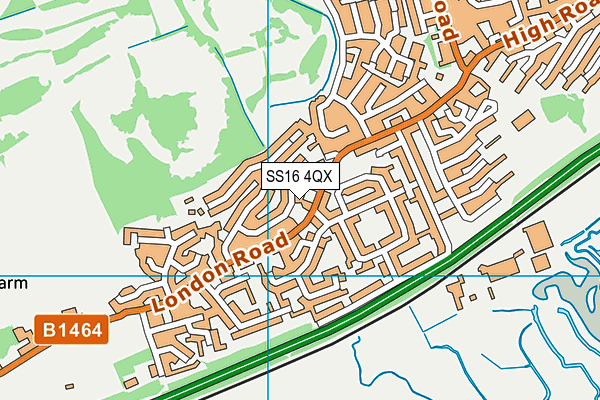 SS16 4QX map - OS VectorMap District (Ordnance Survey)