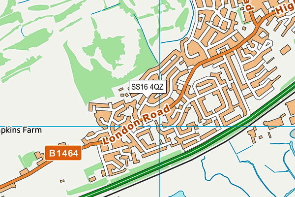 SS16 4QZ map - OS VectorMap District (Ordnance Survey)