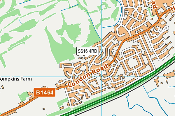 SS16 4RD map - OS VectorMap District (Ordnance Survey)