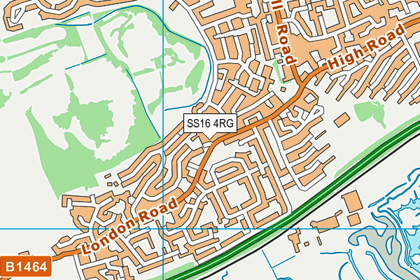 SS16 4RG map - OS VectorMap District (Ordnance Survey)